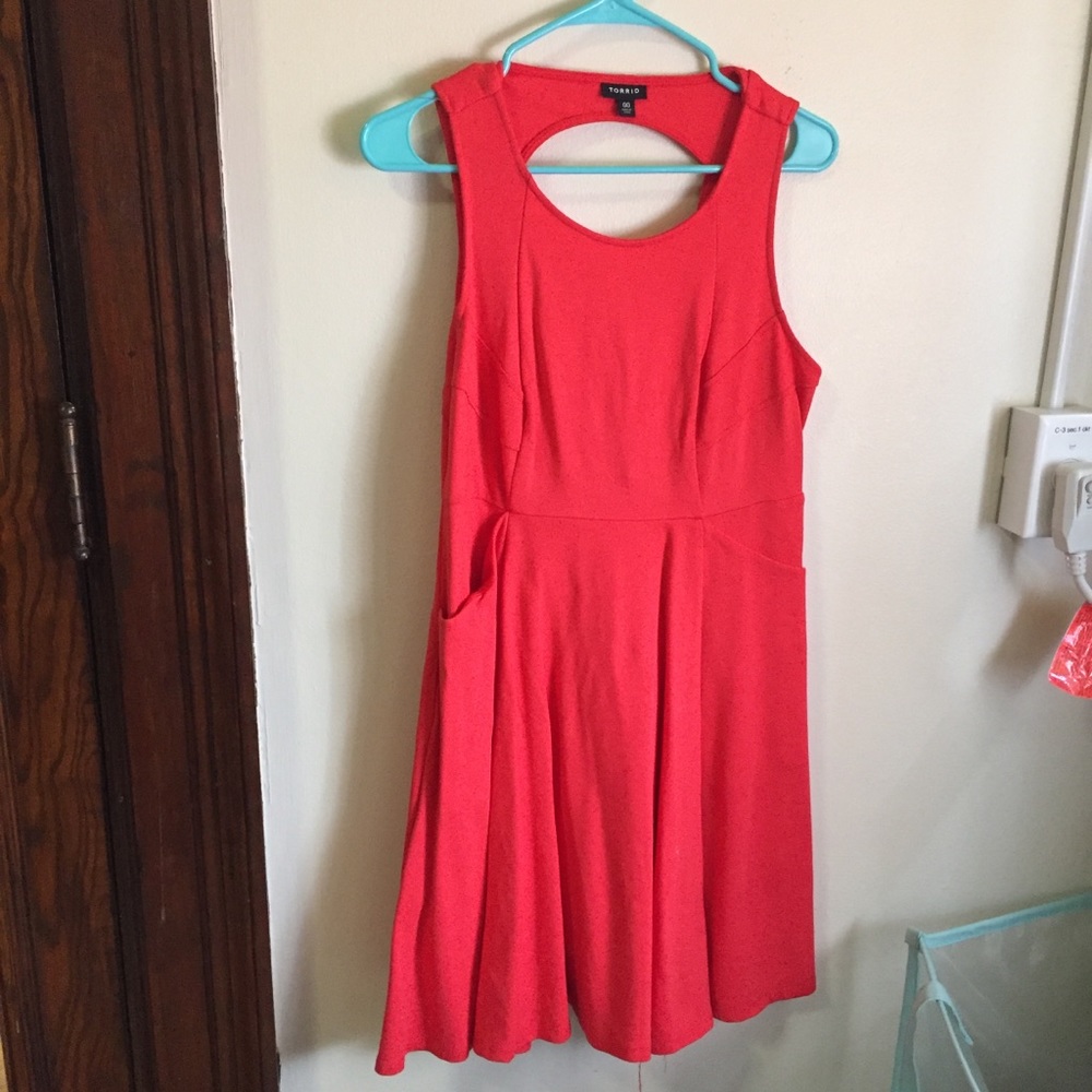 Torrid Pink/Red Dress with Pockets